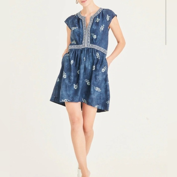 Secret Mission Mirelle Organic Cotton Embroidered Mini Dress Size Medium NWT - Picture 5 of 8